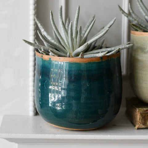 Como Turquoise premium Glaze planter (12cm plant pot)