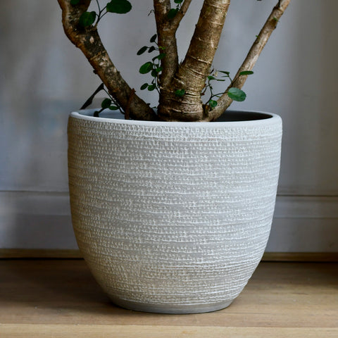 Carrie Pot Round Light Grey (H32 x D35cm)