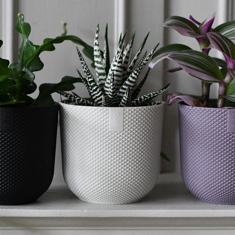 Mini Silky White Indoor Plant Pot – 9cm Recycled Plastic Planter