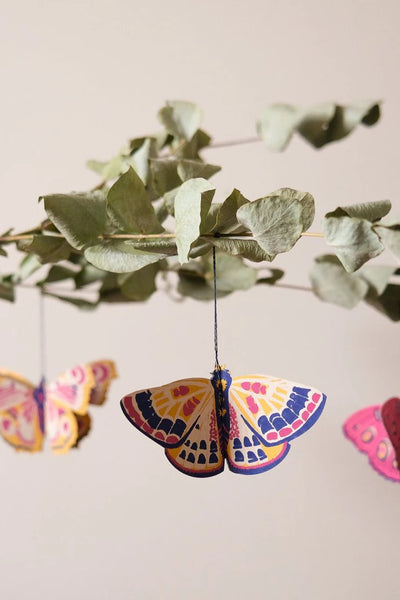 Butterflies Paper Decorations – Set of Four Handmade Ornaments