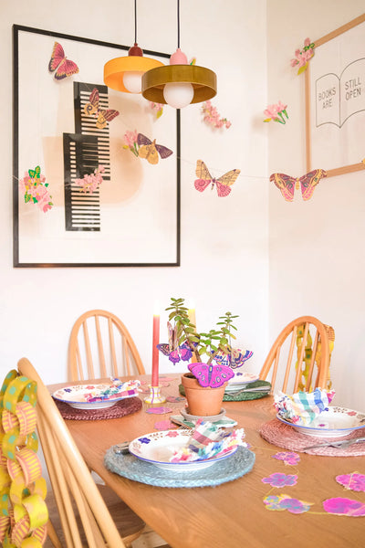 Butterflies Paper Decorations – Set of Four Handmade Ornaments