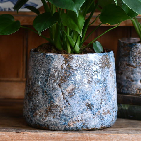 Masha Cobalt Textured Ceramic Plant Pot D23 x H17cm