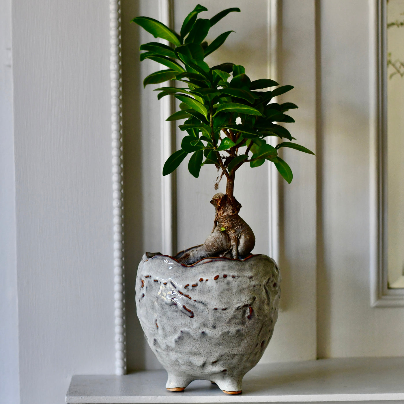10cm plant pot Japandi textured Ceramic Glaze Indoor Plant Pot (10cm pot) – Happy Houseplants