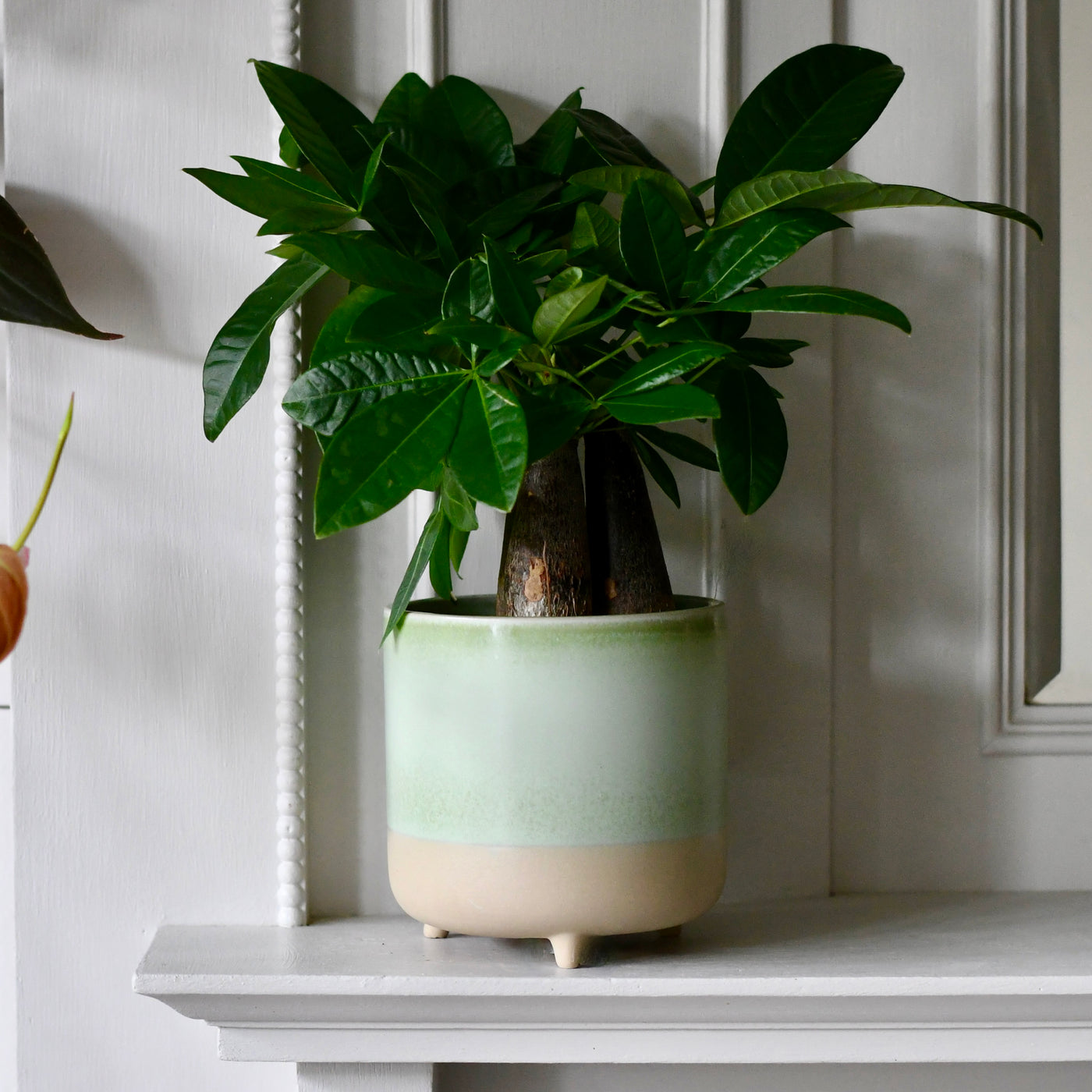 3 Leg Ceramic Reactive Glaze Indoor Plant Pot Mint Green (9cm pot)