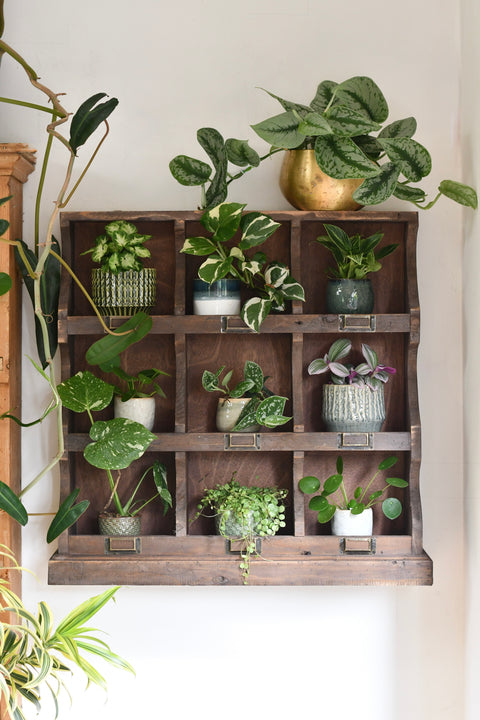 Rustic Wooden Arundel Nine Compartment Wall Storage Unit