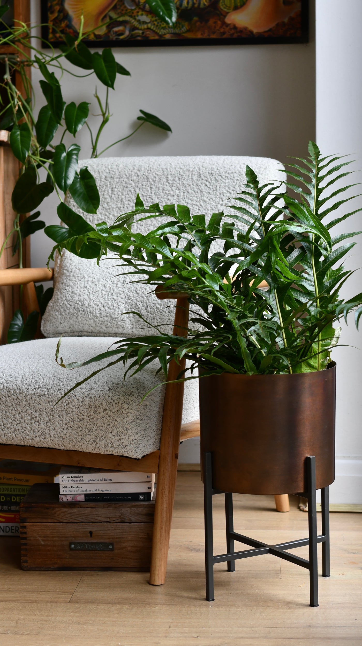 nkuku plant pot Nkuku Juoni Iron Planter – Contemporary Brass Elegance – Happy Houseplants