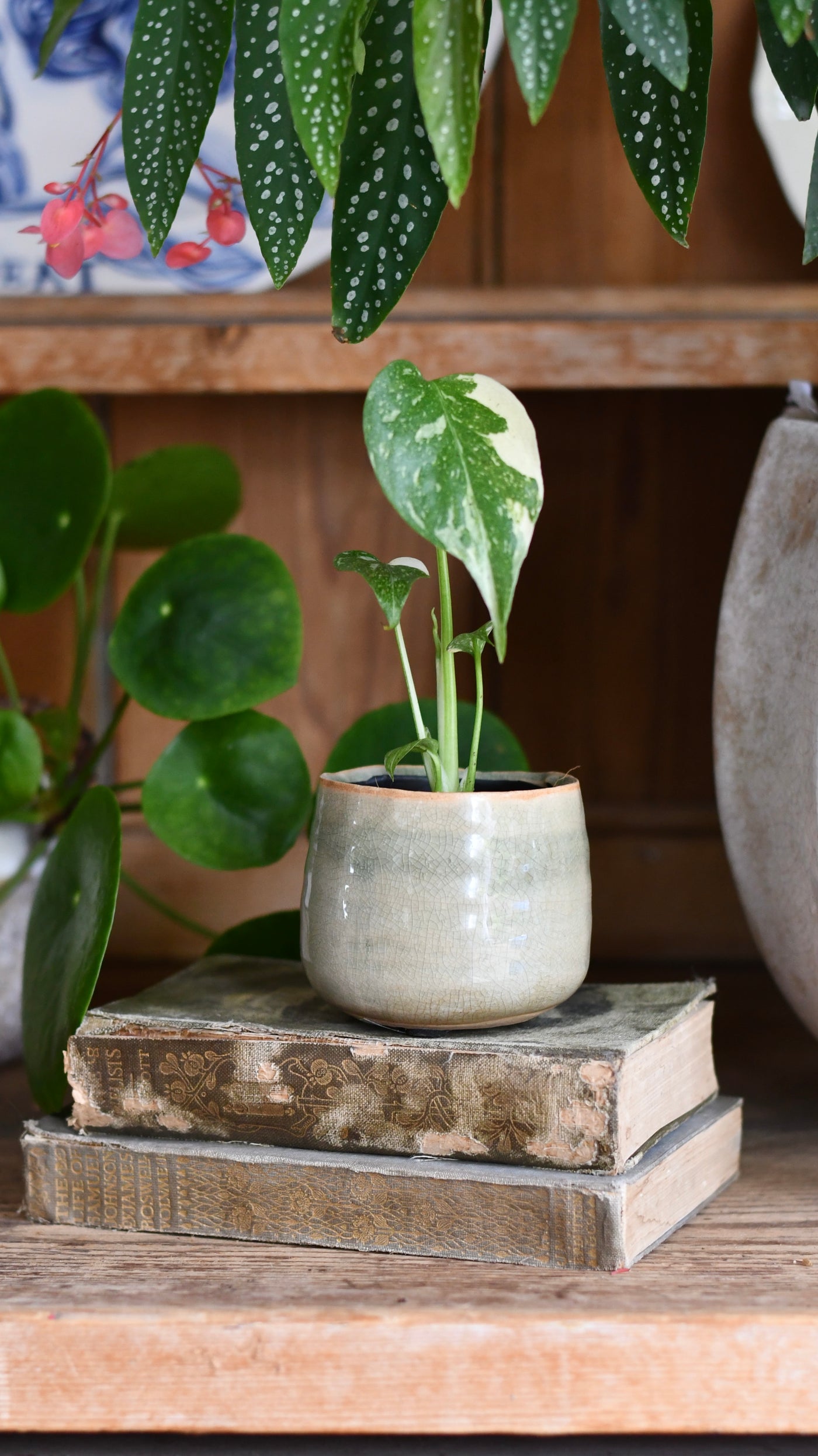 Iris Mint Glazed Pot (D8 H7cm)