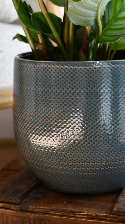 Gabriele Pot Round Blue (H20 x W25cm)