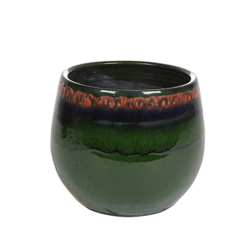 Charlotte Dark Green Ceramic Plant Pot D15 x H13cm