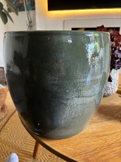 Lester Pot Round Green (H26 x W28cm)