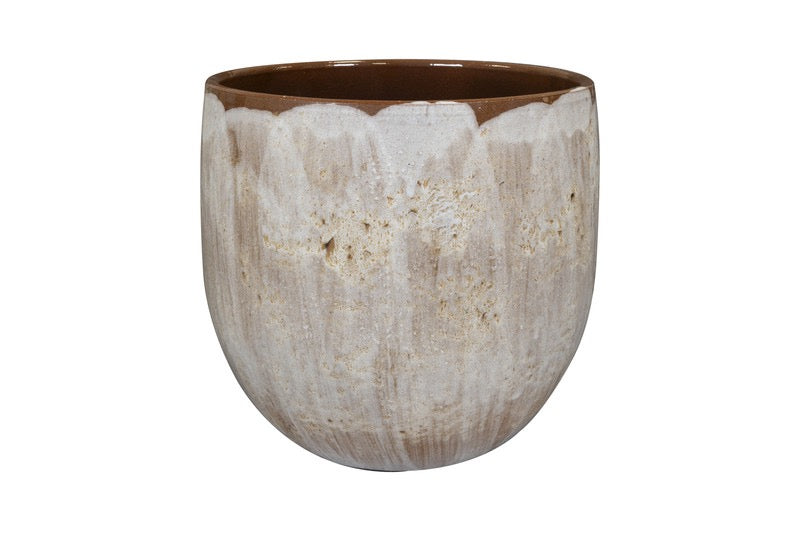 Suus Latte Ceramic Pot 16cm – Warm Reactive Glaze Planter