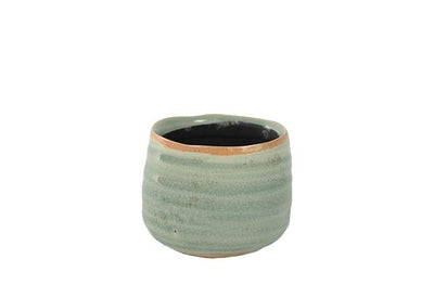 Iris Mint Glazed Pot (D8 H7cm)