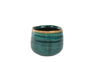 Iris Turquoise Glazed Pot (D8 H7cm)