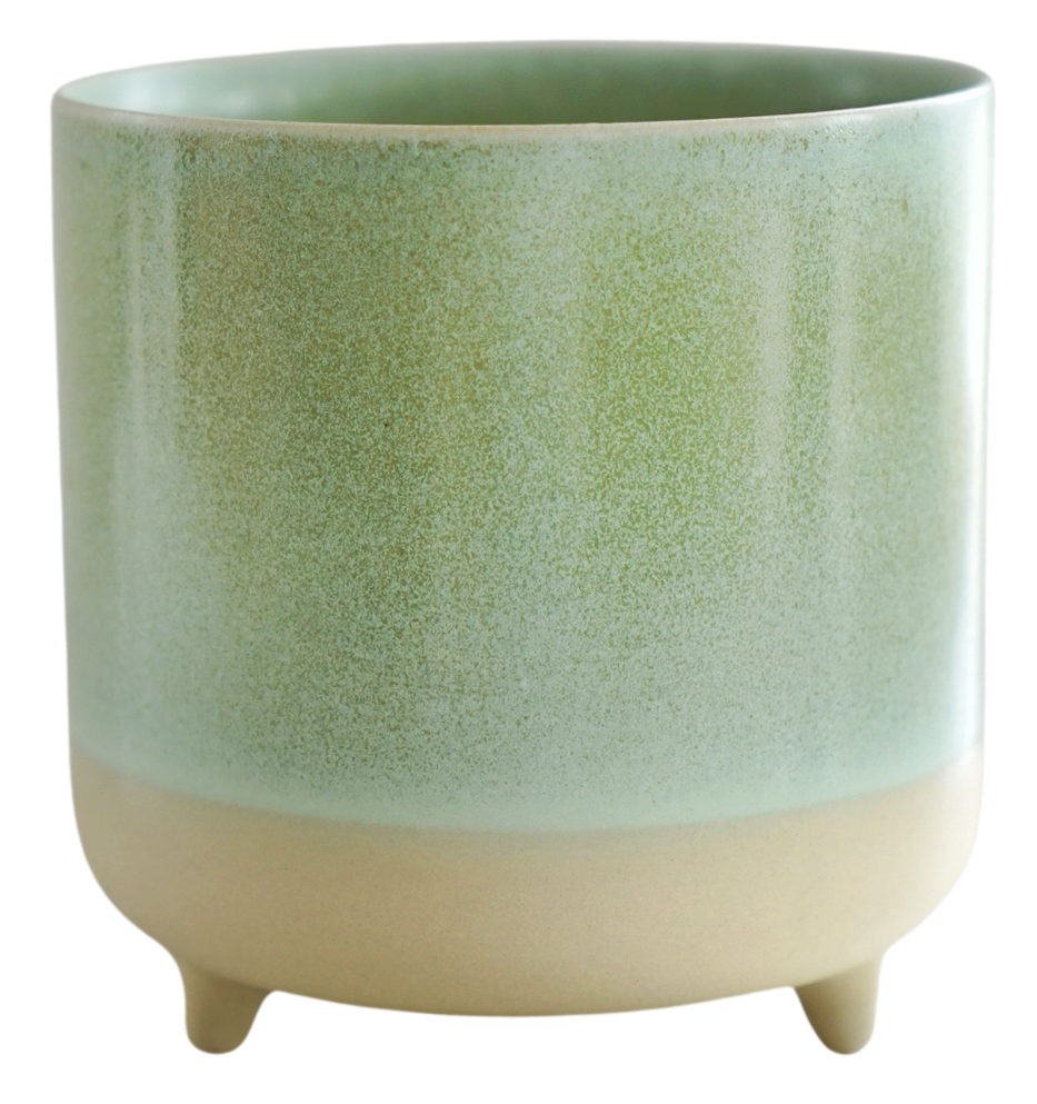 3 Leg Ceramic Reactive Glaze Indoor Plant Pot Mint Green (9cm pot)