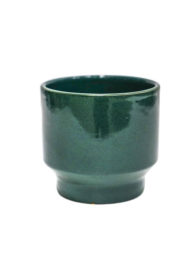 Forest Green premium Glaze planter (14cm indoor plant pot)