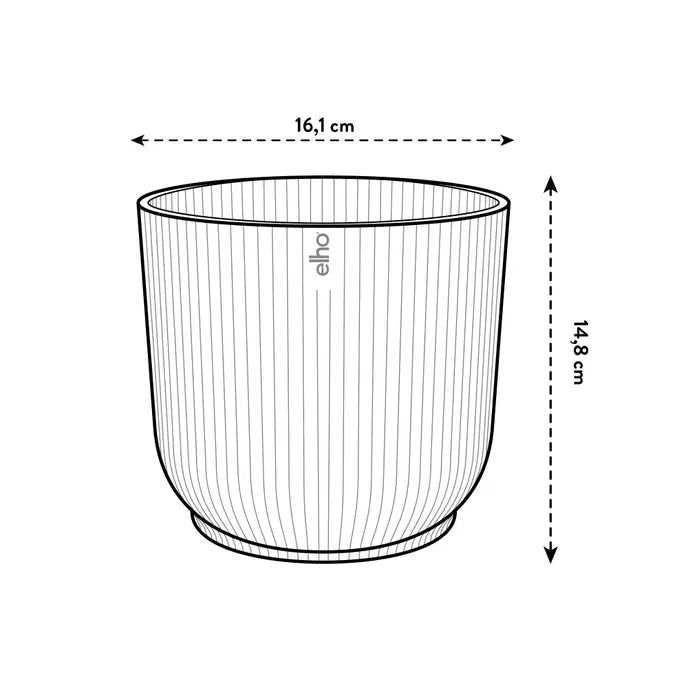 Elho Vibes Fold Round Plant Pot – 16cm Linen White