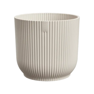 Elho Vibes Fold Round Plant Pot – 16cm Linen White