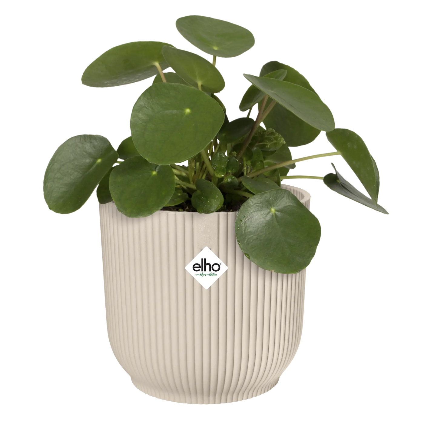 Elho Vibes Fold Round Plant Pot – 18cm Linen White