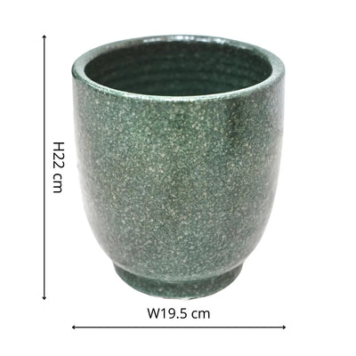 Designer plant pot | Forest Green Reactive Glaze Planter| 18cm Plant Pot