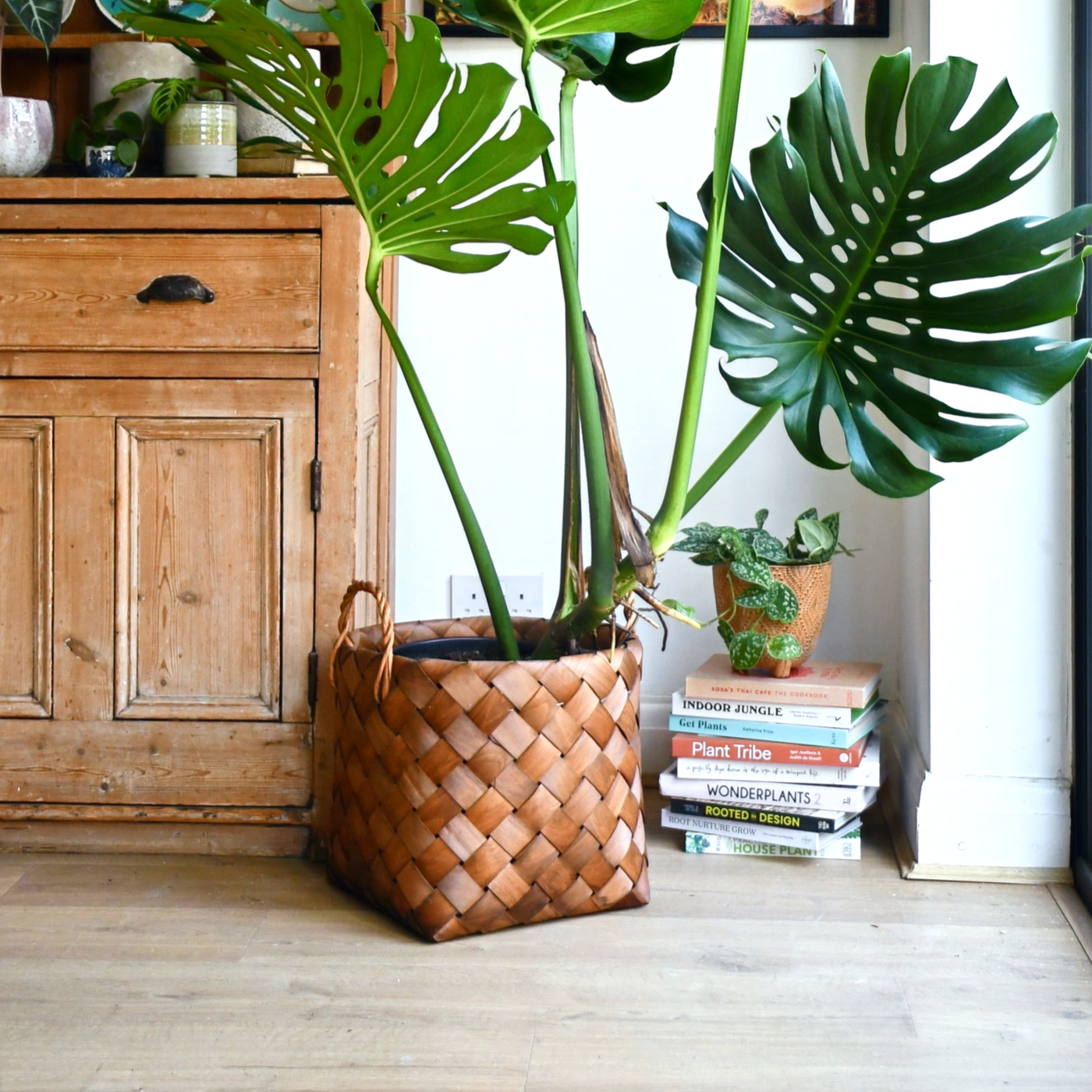 Natural Basket Planter - Brown 36cm