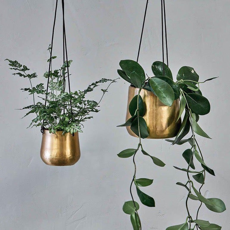 Atsu Brass Hanging Planter 10cm wide