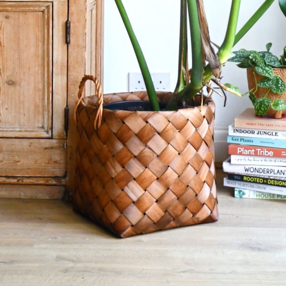 Natural Basket Planter - Brown 23cm