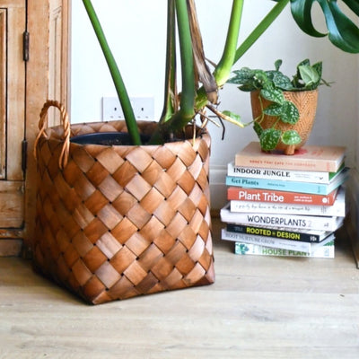 Natural Basket Planter - Brown 36cm