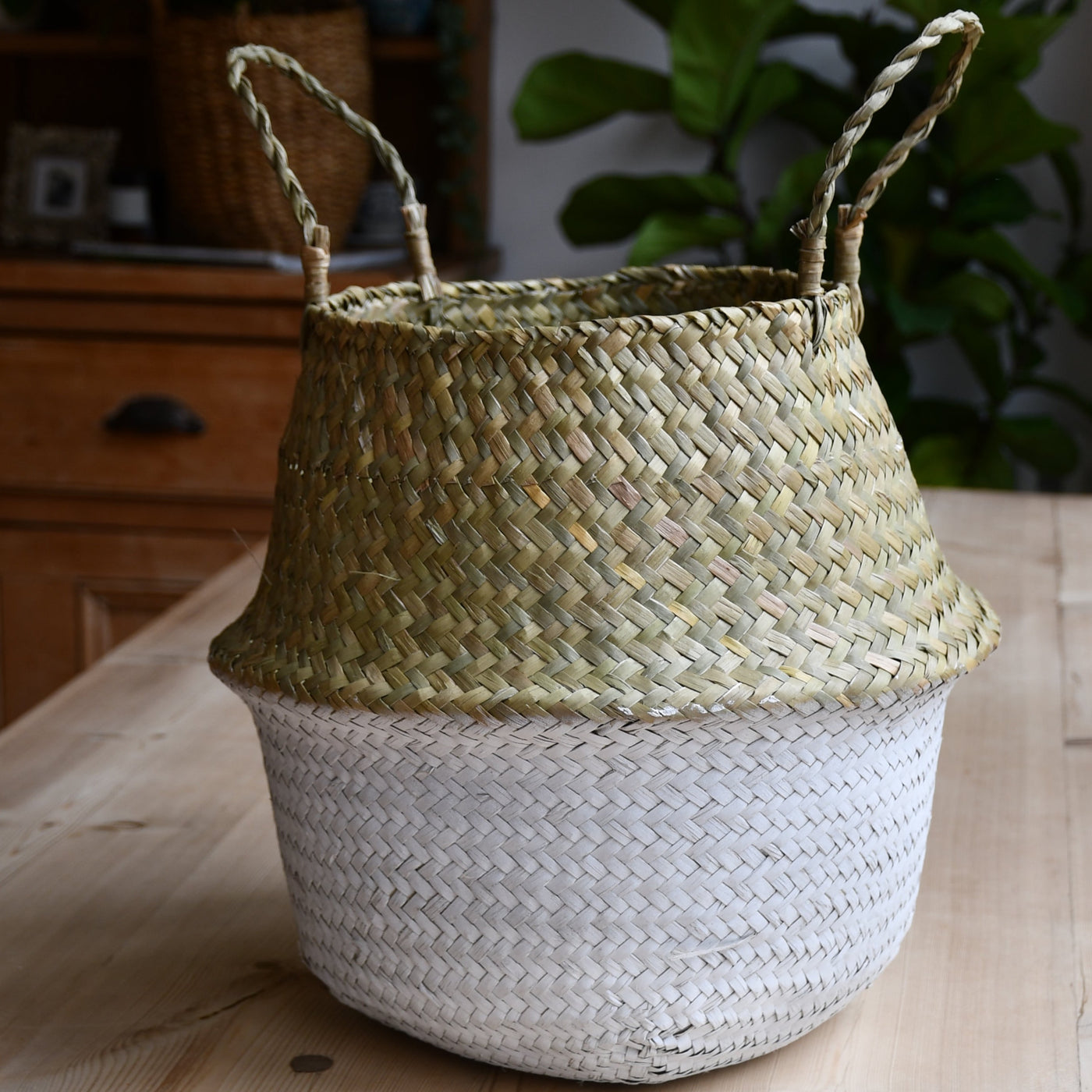 White Seagrass Planter