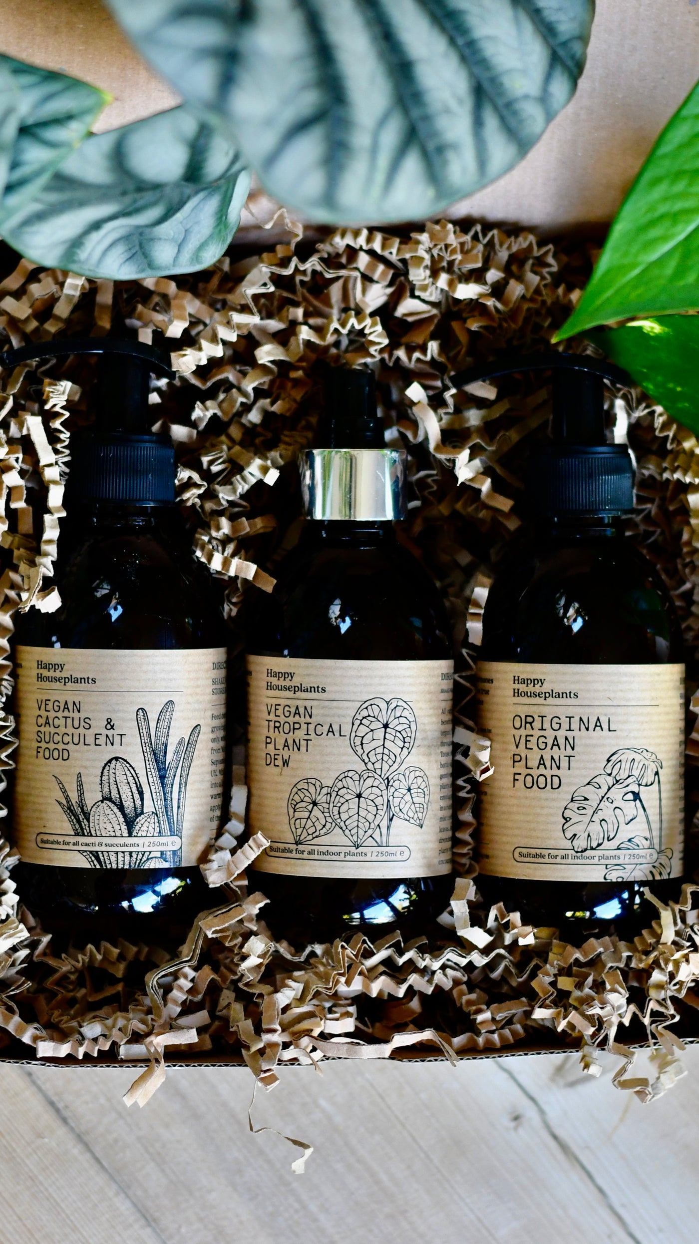 Liquid Vegan Plant Food, Organic Tropical Dew Spray and Cactus Fertiliser Gift set