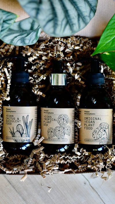 Liquid Vegan Plant Food, Organic Tropical Dew Spray and Cactus Fertiliser Gift set