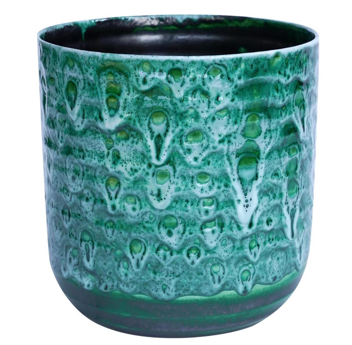 Reactive Glaze Planter (Emerald 16cm Plant Pot)