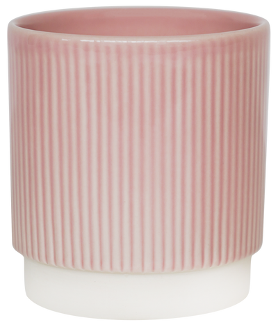 Athens Ceramic Reactive Glaze Indoor Ribbed Plant Pot Pink (13cm pot)