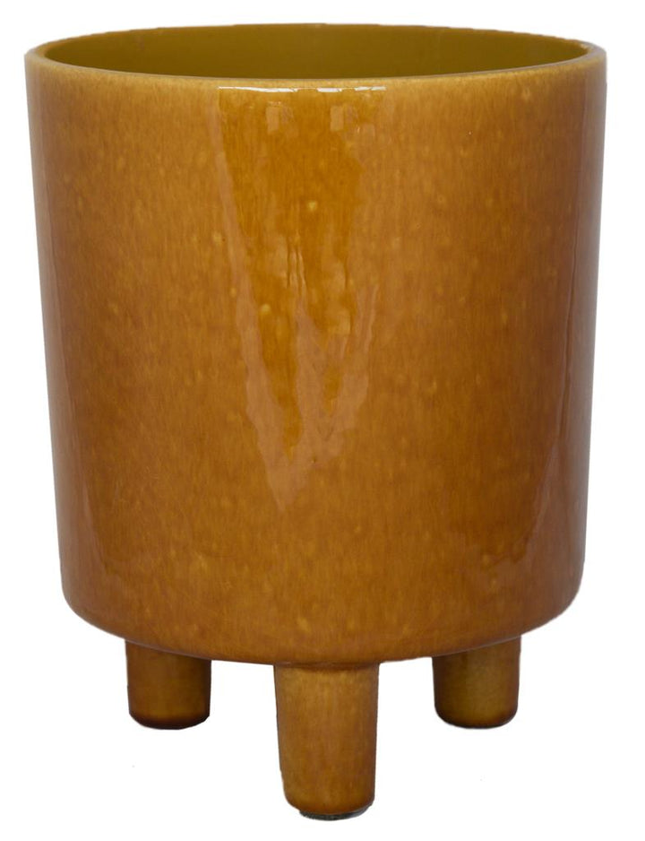 large mustard indoor plant pot Happy Houseplants | Pisa Mustard Planter | 16cm Pots