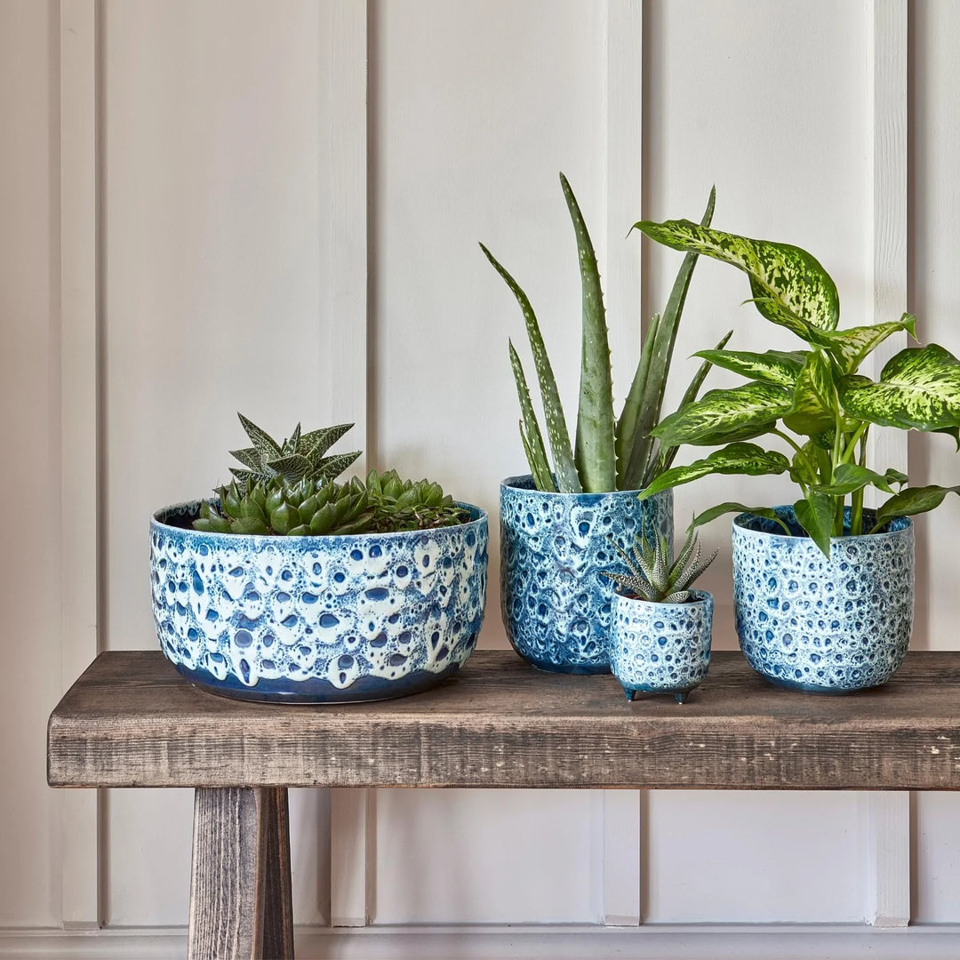 unusual plant pots indoor uk Sapphire Reactive Planter with Feet | 7cm Plant Pot